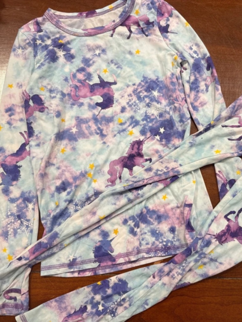Rare Cuddl Duds base layer set girls size  6-7 Unicorn Print thermal wear